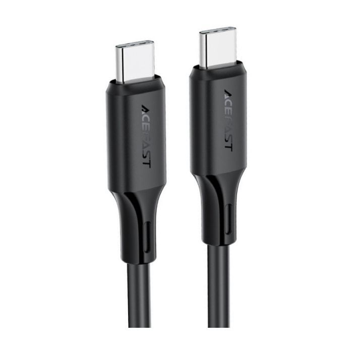 Дата кабель USB-C to USB-C 1.2m 3A 60W silicone black Acefast (6974316284161)