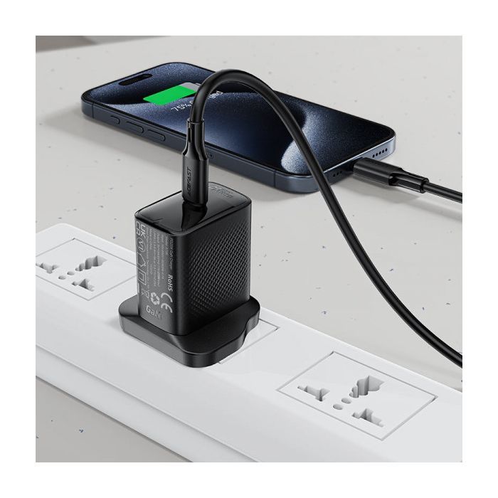 Дата кабель USB-C to USB-C 1.2m 3A 60W silicone black Acefast (6974316284161) изображение 5