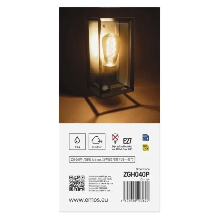 Светильник EMOS E27 IP44 15W з датчиком руху (ZGH040P) изображение 8