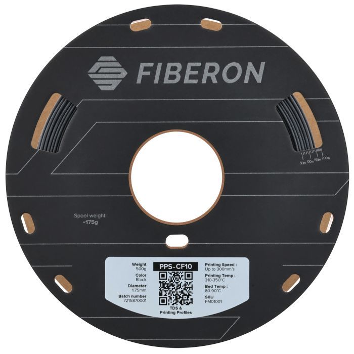 Пластик для 3D-принтера Polymaker Fiberon PPS-CF10 1,75mm 0,5kg BLACK (FM01001) зображення 2