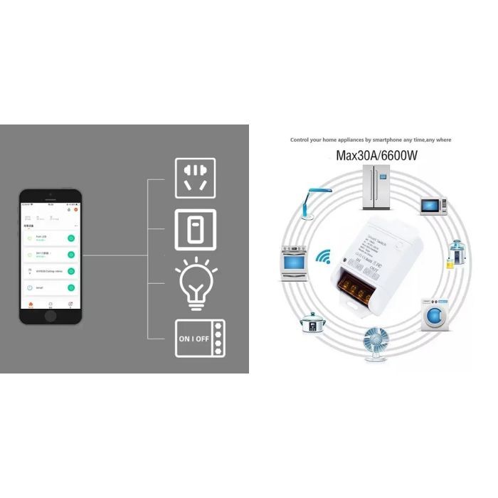 Автоматичний вимикач TUYA Wi-Fi, 30A, AC 100-240V, 6600W (HS084035) зображення 2