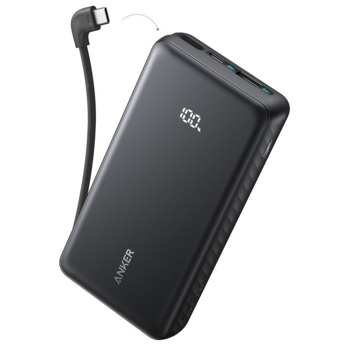 Батарея универсальная Anker 20000mAh 22.5W Built-In USB-C Cable Black (A110EH11)