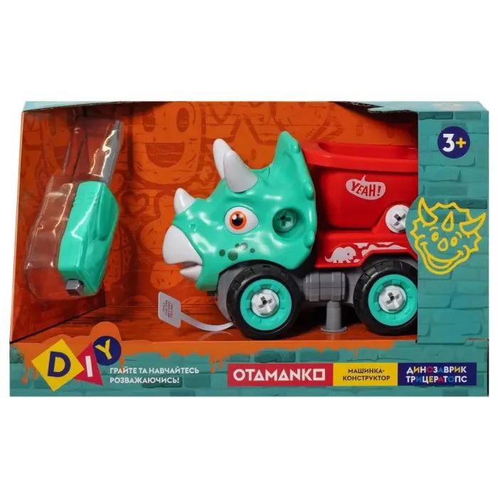 Конструктор Otamanko Машинка-конструктор Трицератопс самосвал Голубой/красный (OTA-113TS) изображение 6