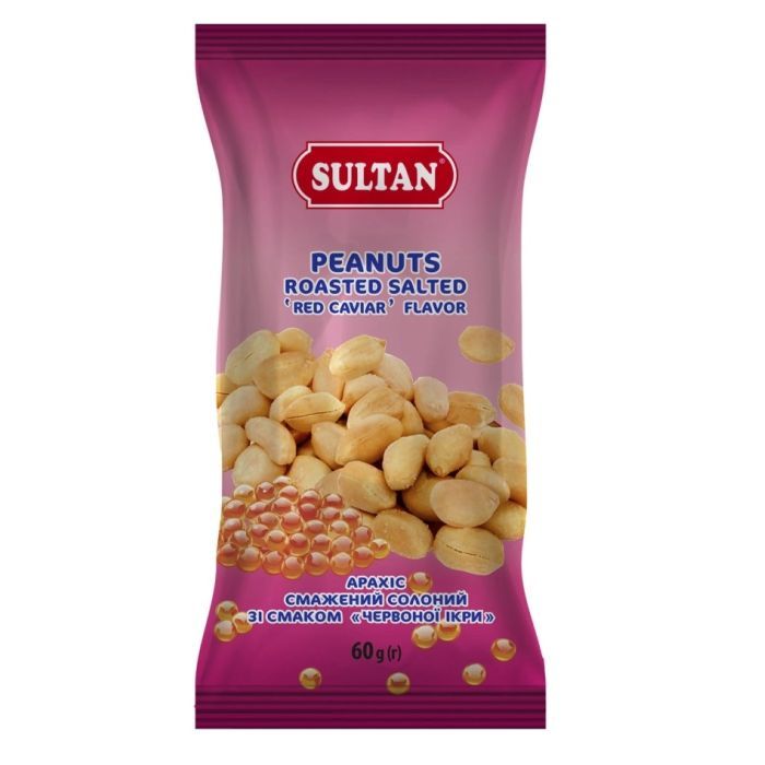 Орехи Sultan Арахис жареный соленый со вкусом красной икры 60 г (slt.51776)