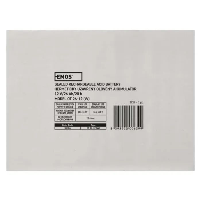 Батарея к ИБП EMOS 12V 26Ah (B9683) изображение 5