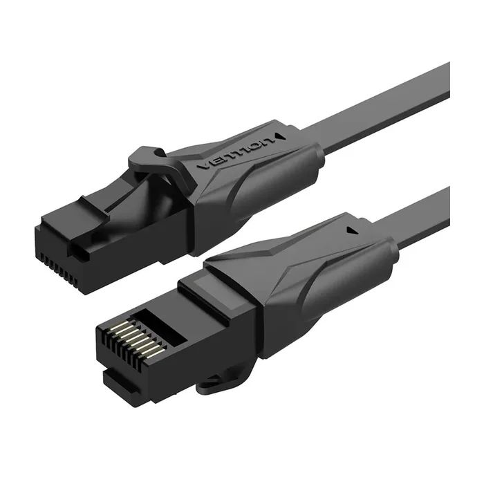 Патч-корд 5м, UTP cat 6 RJ-45 flat black Vention (IBJBJ)