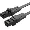 Патч-корд 5м, UTP cat 6 RJ-45 flat black Vention (IBJBJ)