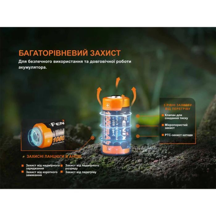 Аккумулятор Fenix 16340 (1050 mAh) Type-C (ARB-L16-1050UP) изображение 7