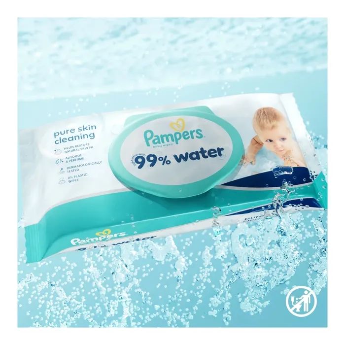 Детские влажные салфетки Pampers 99 Water 60 шт х 18 пачок (1080 шт) (8006530116374) изображение 3