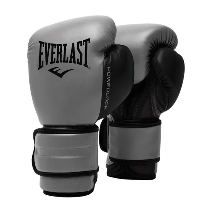 Боксерские перчатки Everlast PowerLock Boxing Training Gloves P00002304 сірий, чорний 10 унцій (009283608521)