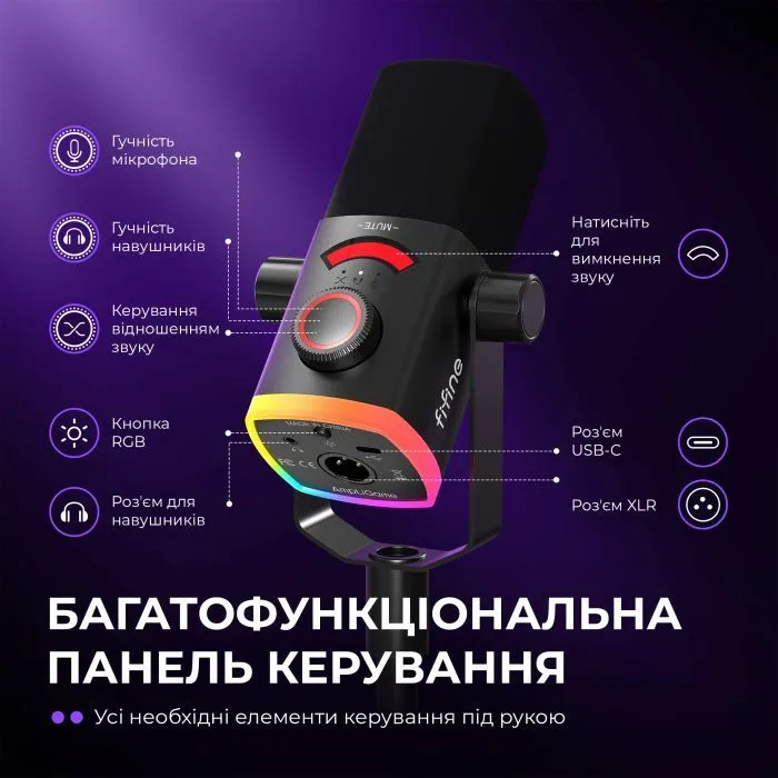 Мікрофон Fifine AM8PROS XLR/USB Black (AM8PROS) зображення 7