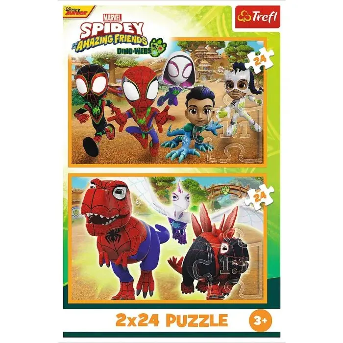 Пазл Trefl Marvel Спайді та динозаври 2х24 елемента (5900511344325) зображення 4