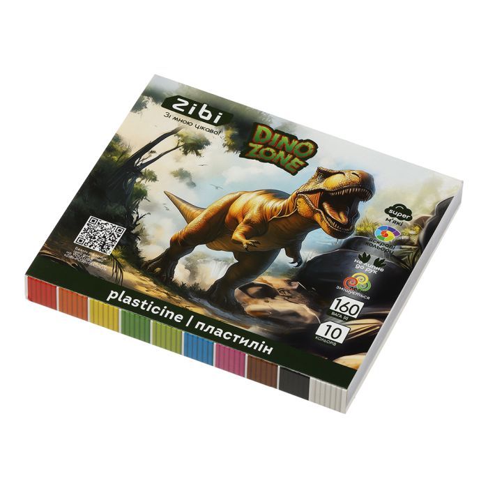 Пластилин ZiBi KIDS Line DINO 8 кольорів, 128 г (ZB.6277) изображение 2