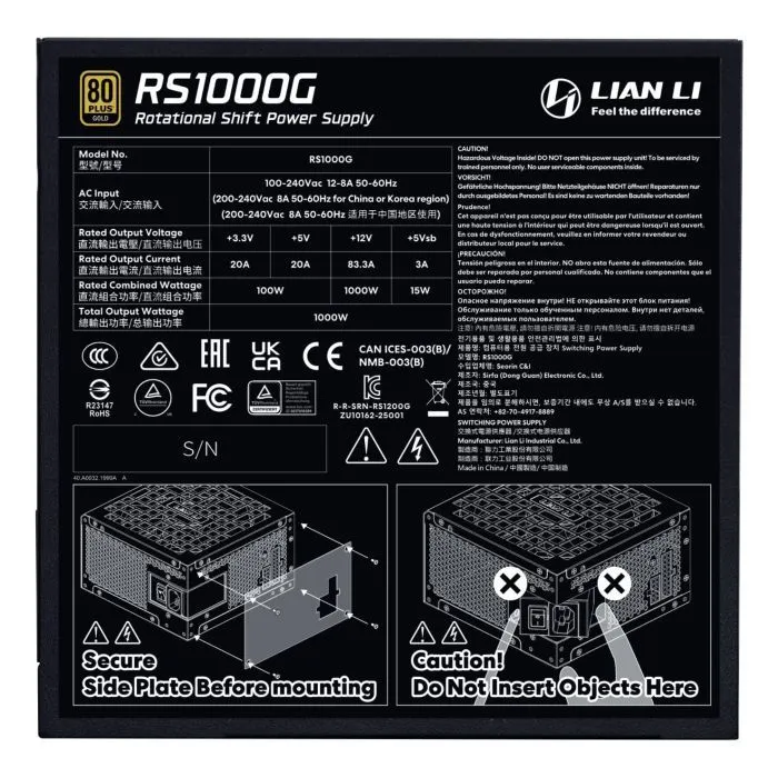 Блок живлення Lian Li 1000W (G9P.RS1000G.B000.EU) зображення 5