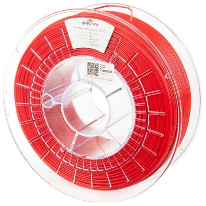 Пластик для 3D-принтера Spectrum PCTG Premium 1.75mm 1kg Red, Traffic RAL 3020 (80657)