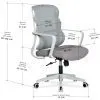 Офісне крісло Mealux Easy Lite Grey (HF-L14 F/G) зображення 2