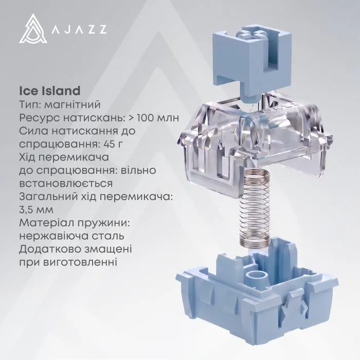 Клавиатура Ajazz AK029 Ice Island Magnetic Switch USB UA Black/Yellow (AK029-I-BY) изображение 13