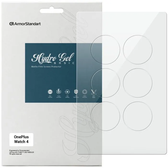 Плівка захисна Armorstandart Matte hydrogel OnePlus Watch 4 6 pcs (ARM94039)
