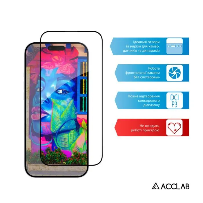 Стекло защитное ACCLAB Full Glue ESD Apple iPhone 17 Air Black (1283126625930) изображение 5