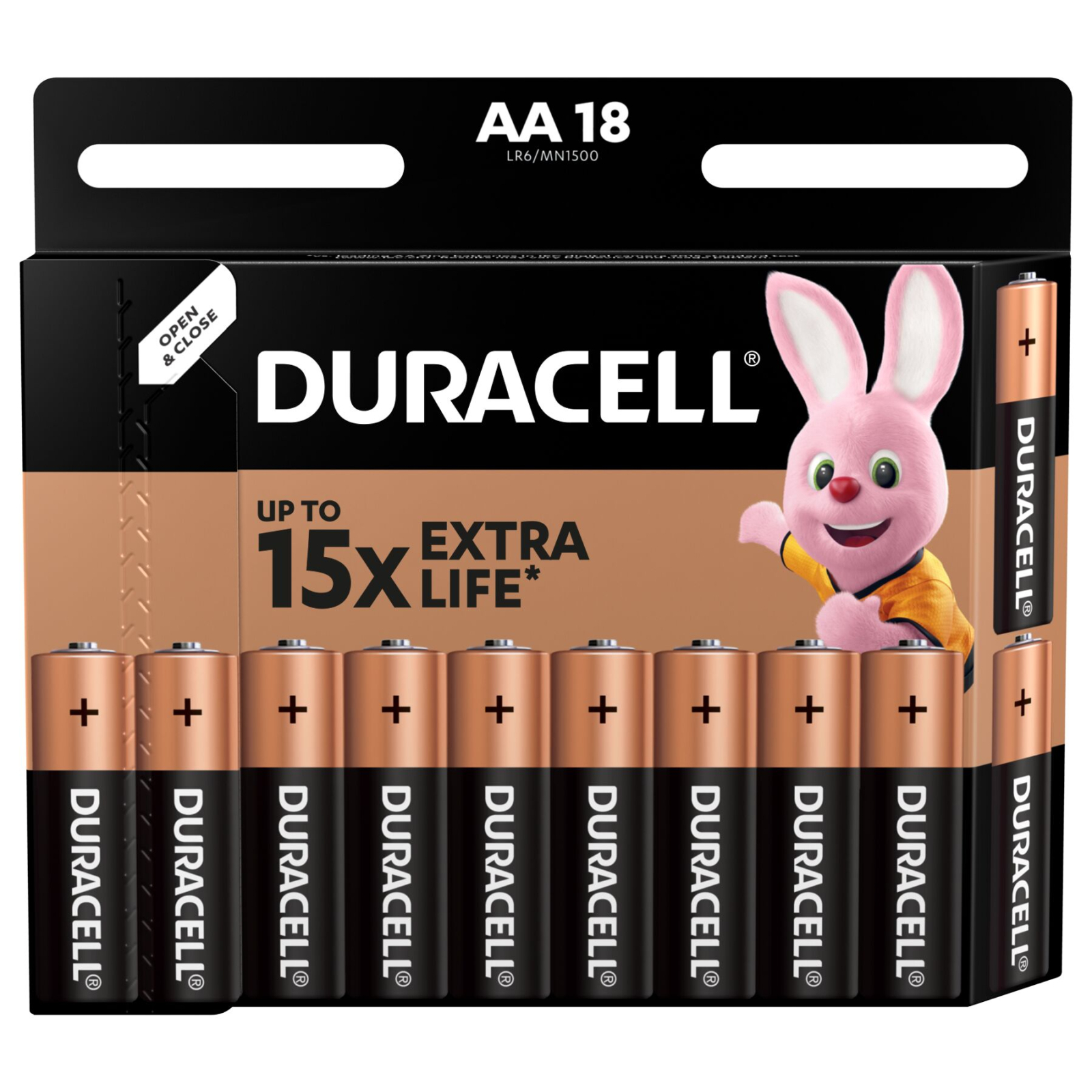 Батарейка Duracell AA лужні 18 шт. в упаковці (5000394107519 / 5006192) зображення 2