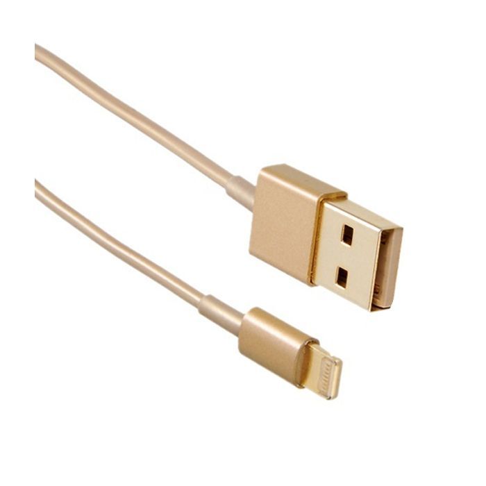 Дата кабель USB 2.0 AM to Lightning 1.0m Gold Drobak (215341)