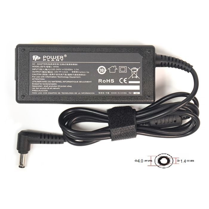 Блок питания к ноутбуку PowerPlant ASUS 220V, 65W, 19V, 3.42A (4.0*1.35) (AS65F4014) изображение 3
