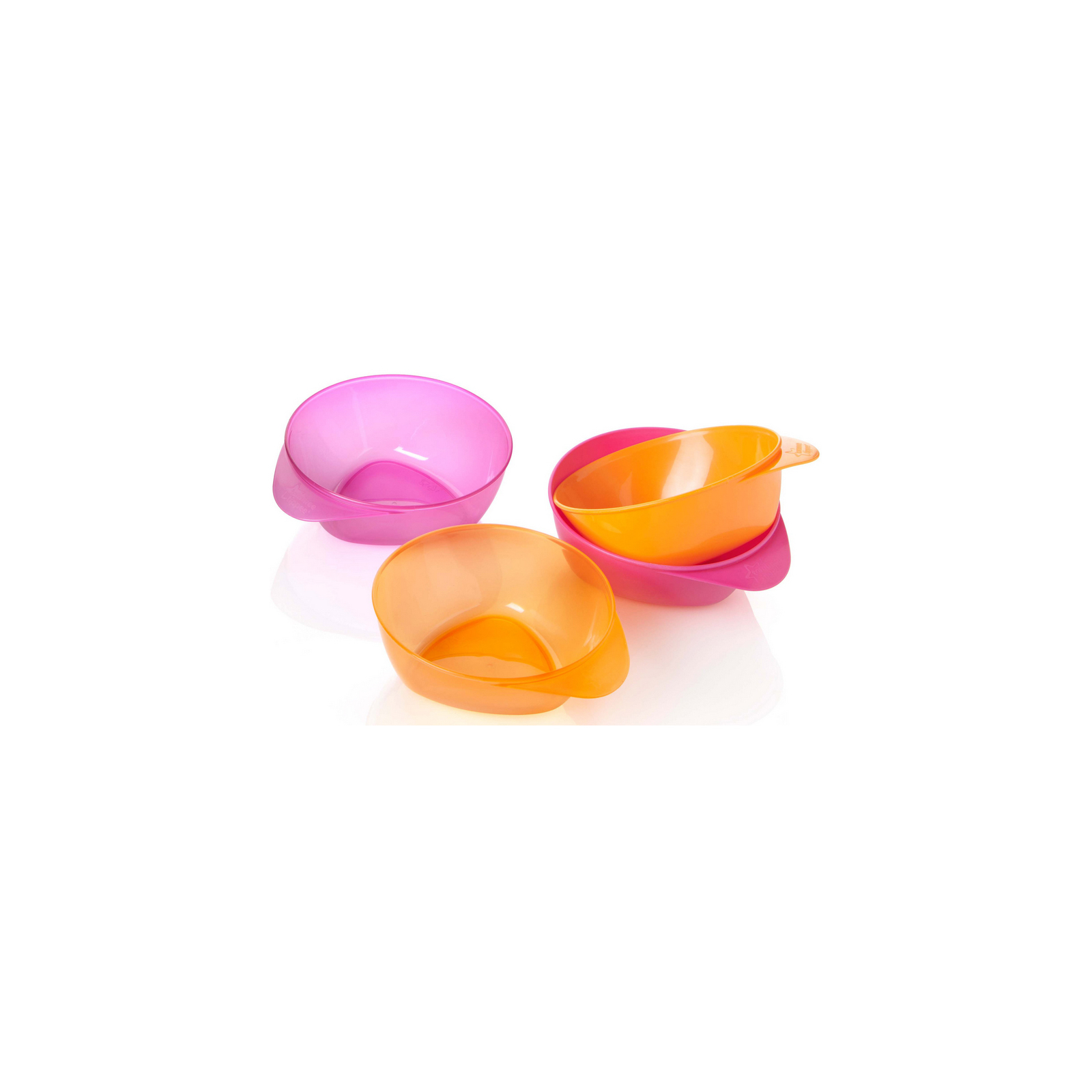Тарілка дитяча Tommee Tippee глубокая розовая и оранжевая 4 шт (44671471-2)