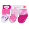 Шкарпетки дитячі Luvable Friends 3 парі нековзні, для дівчаток (23124.6-12 F)