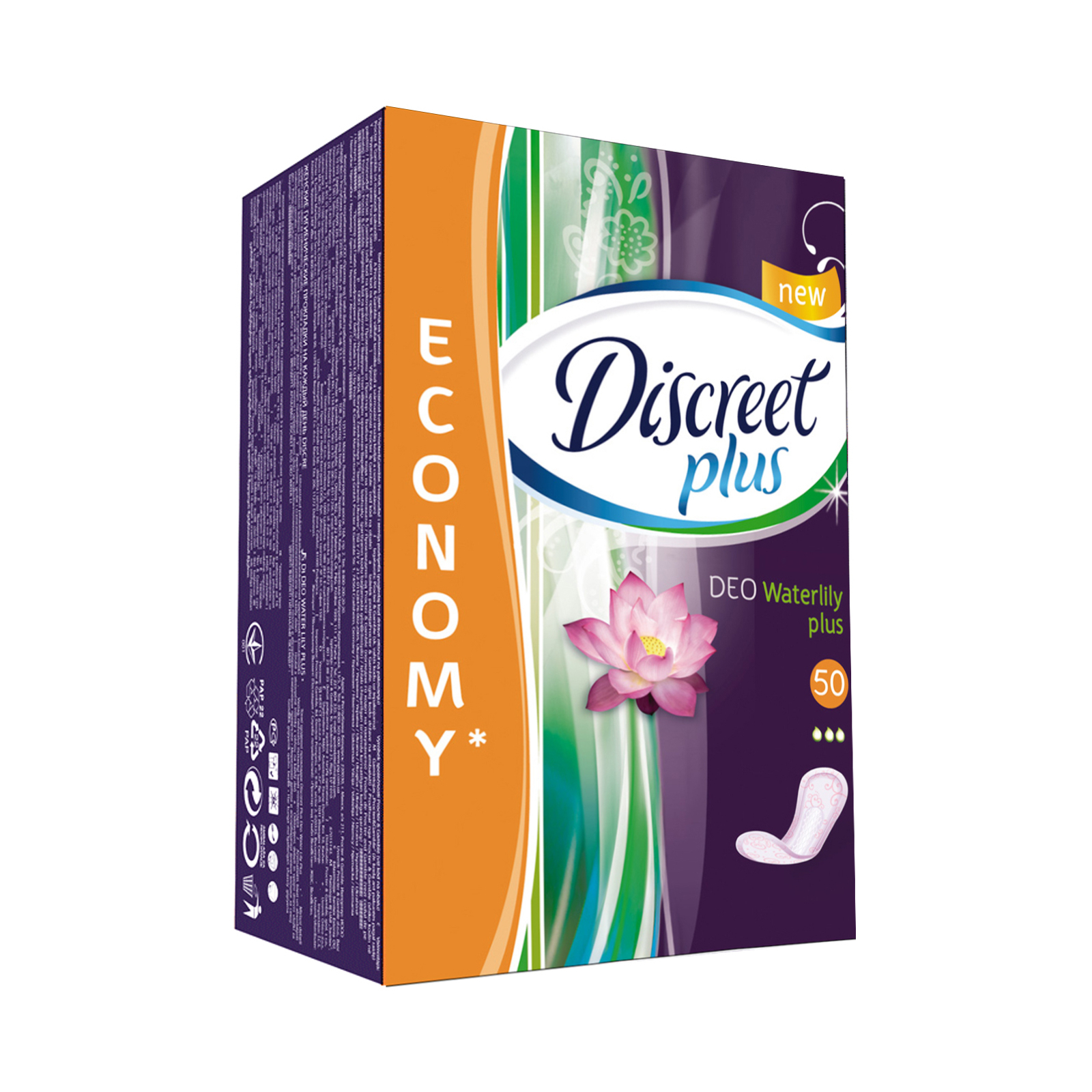 Ежедневные прокладки Discreet Deo Water Lily Plus 50 шт (4015400515623)
