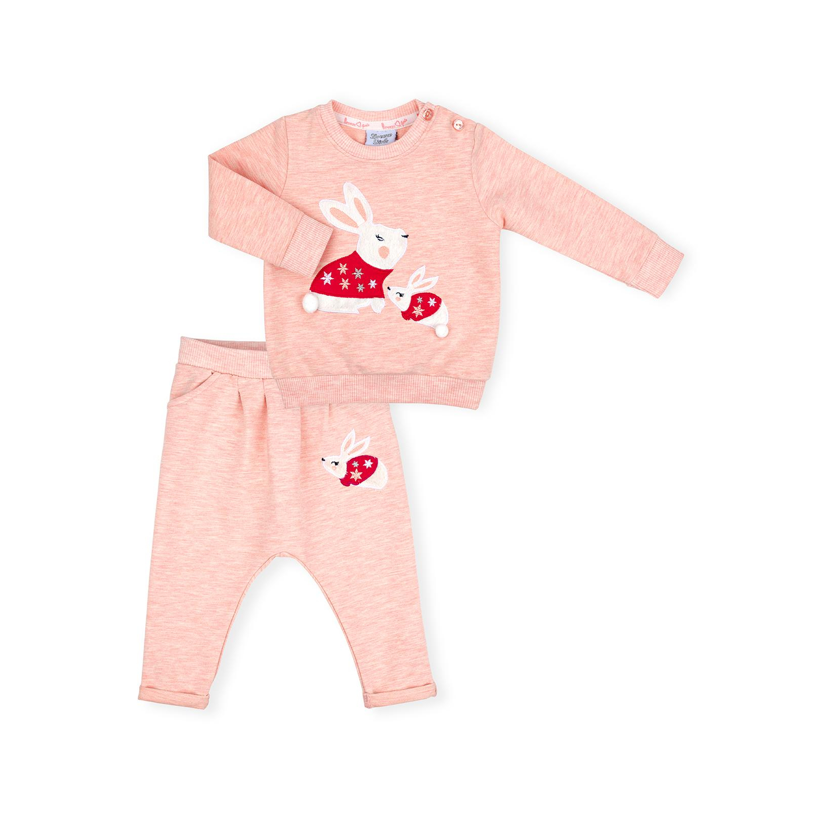 Набір дитячого одягу Breeze з зайчиками (10214-74G-peach)
