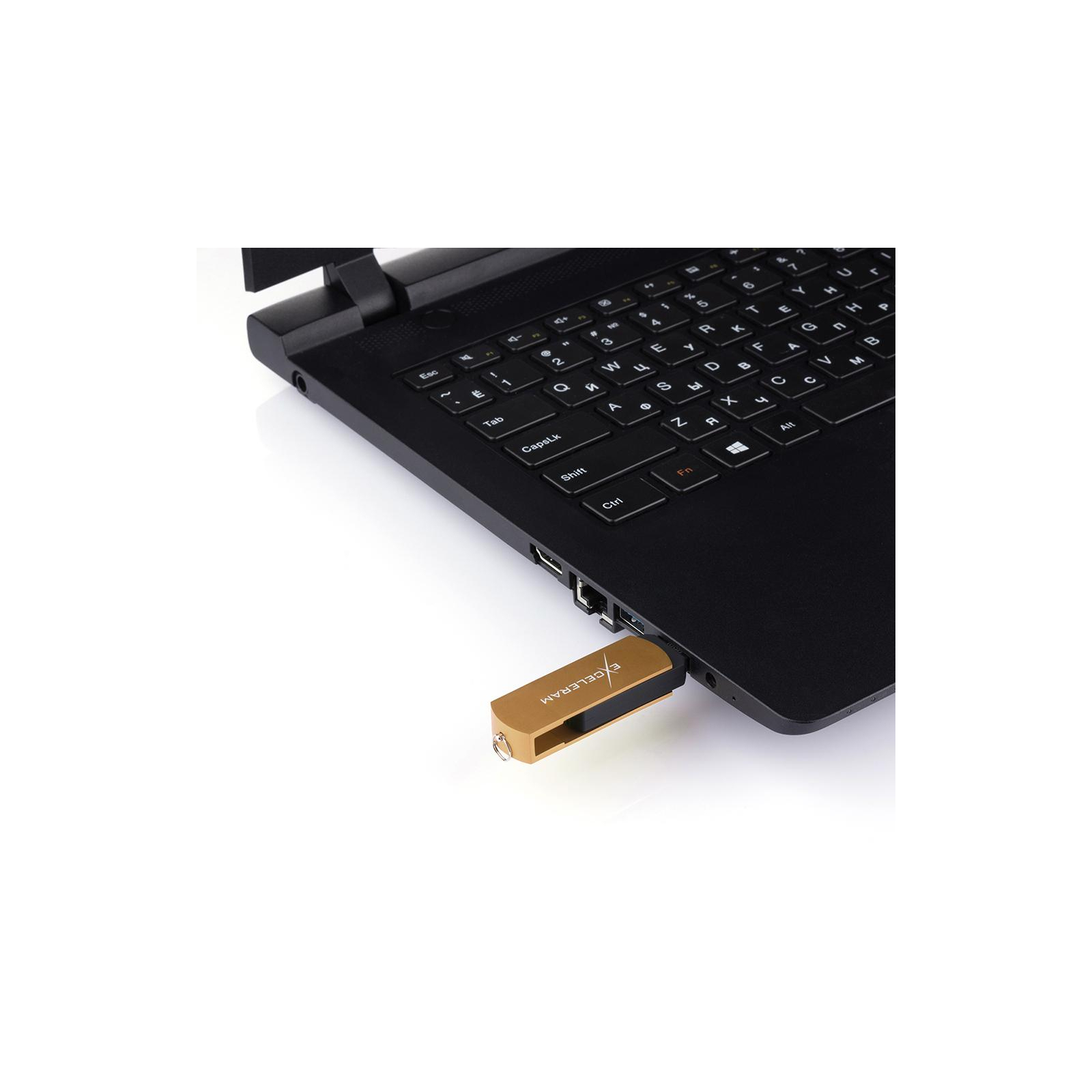 USB флеш накопитель eXceleram 64GB P2 Series Gold/Black USB 2.0 (EXP2U2GOB64) изображение 7