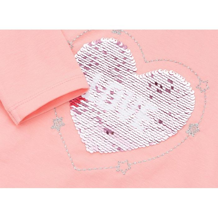 Кофта дитяча Breeze з аплікацією перевертишем "LOVE" (11227-98G-peach) зображення 3
