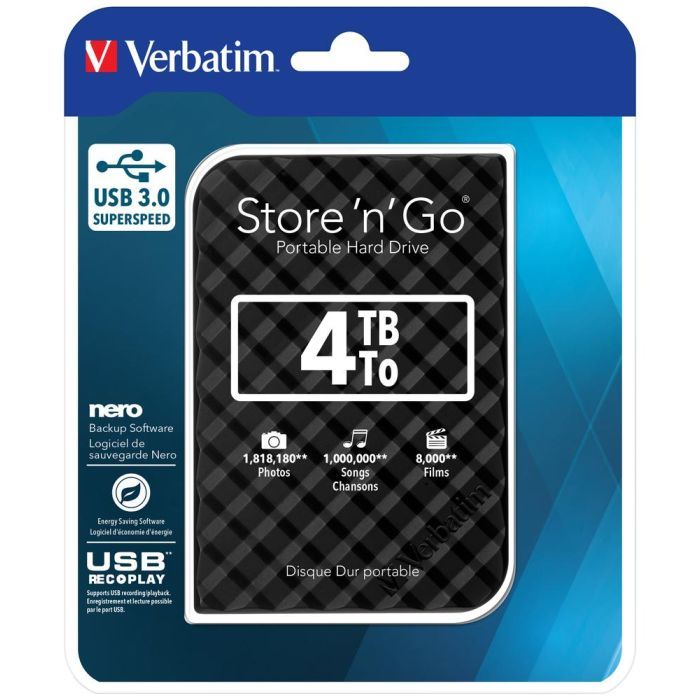 Зовнішній жорсткий диск 2.5" 4TB Verbatim (53223) зображення 4