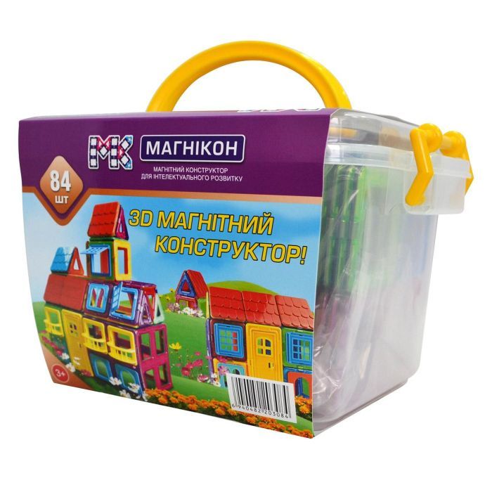 Конструктор Магнікон 84 детали Plastic box (МK-84) зображення 2