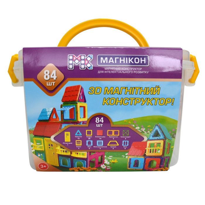 Конструктор Магнікон 84 детали Plastic box (МK-84) зображення 4
