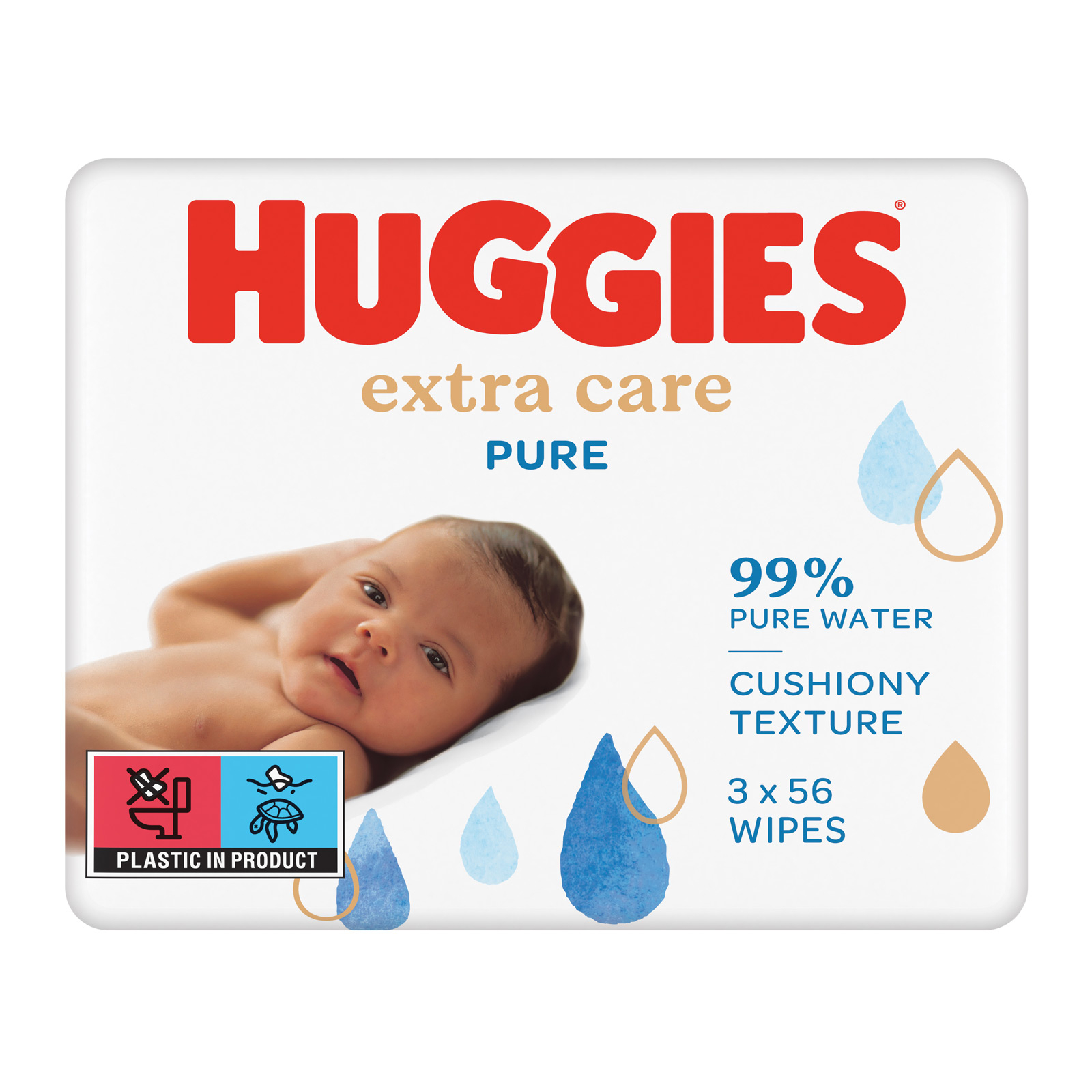 Детские влажные салфетки Huggies Pure Extra Care 3 х 56 шт (5029054222119) изображение 2