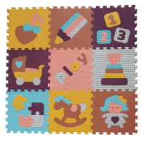 Детский коврик Baby Great коврик-пазл Интересные игрушки 9 эл (GB-M1601)