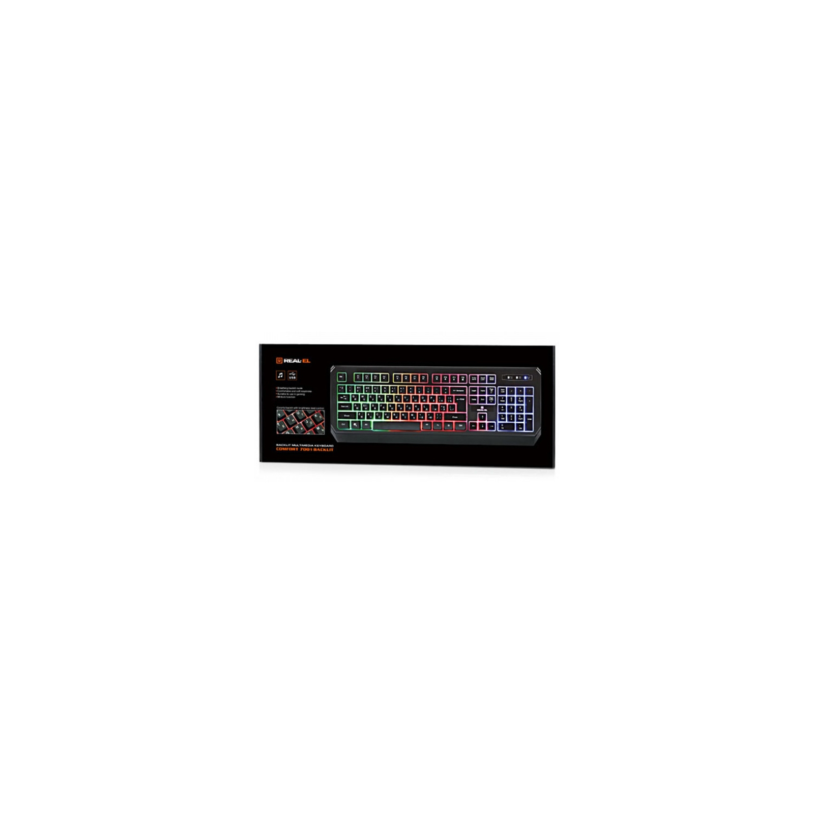 Клавиатура REAL-EL 7001 Comfort Backlit Black изображение 8