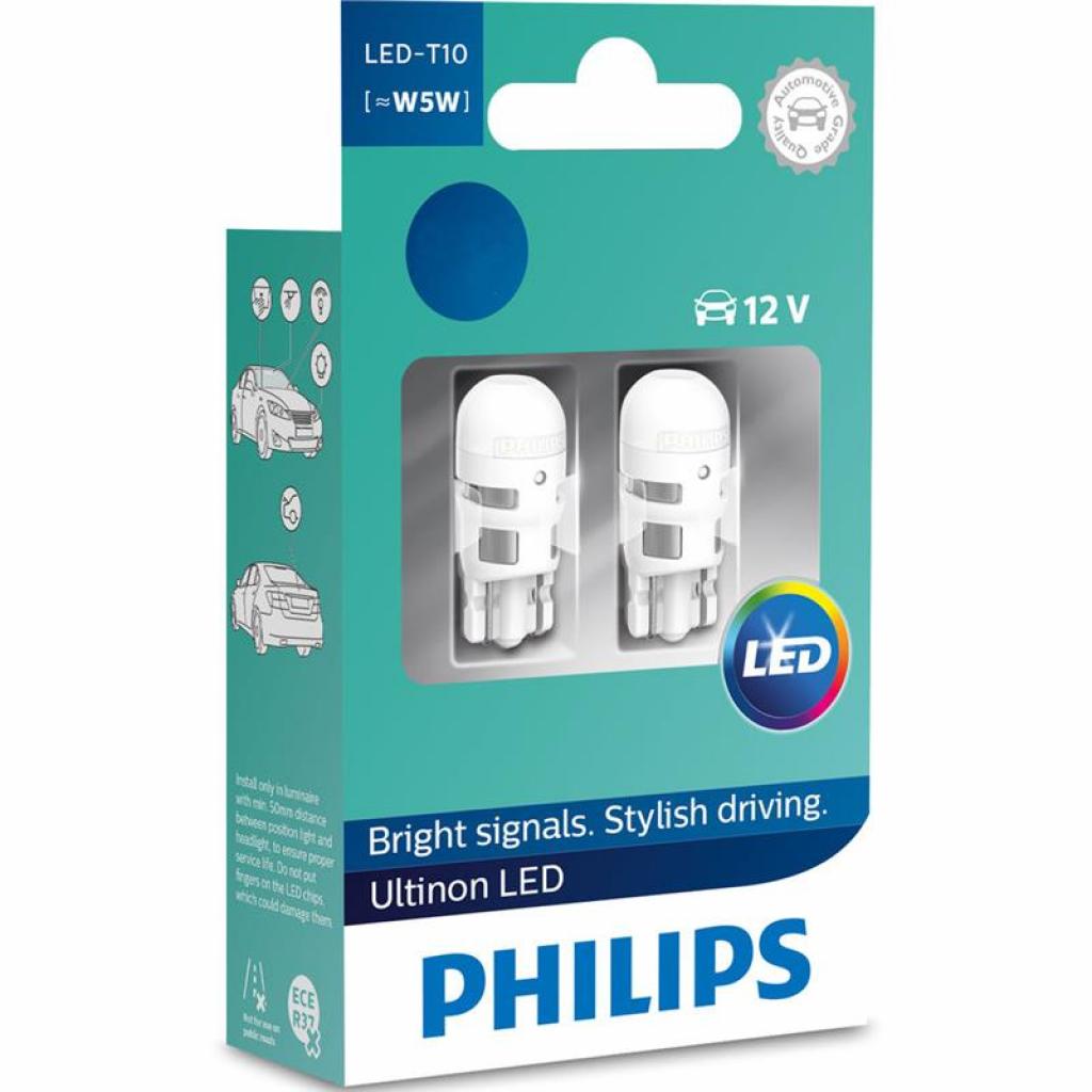 Автолампа Philips W5W Ultinon LED, 4000K 12V, 2шт/бл. (11961ULW4X2)