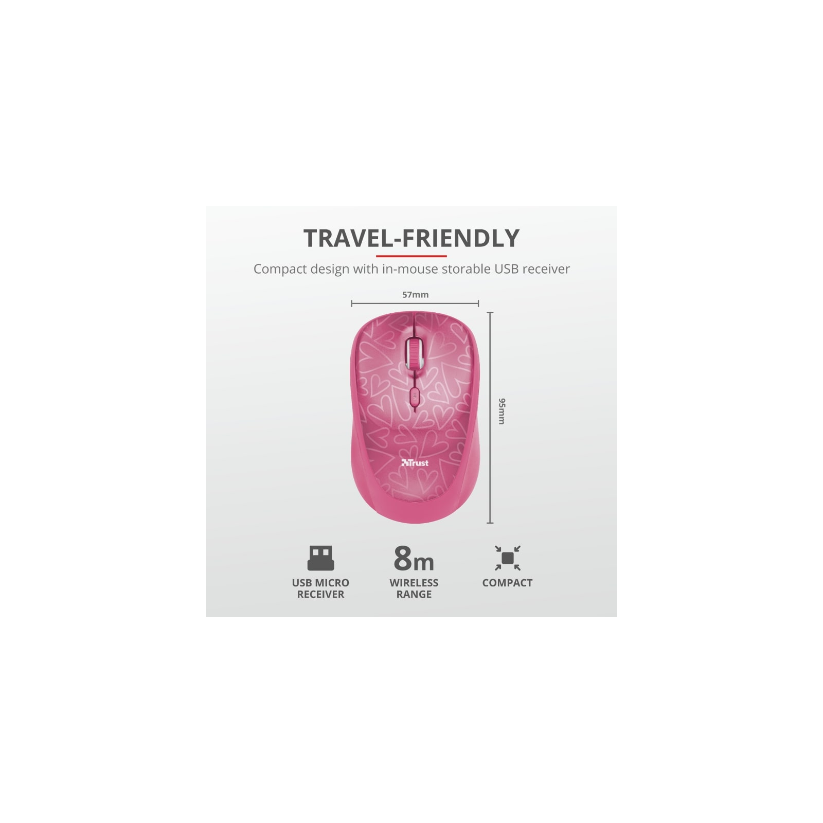 Чохол до ноутбука Trust 15.6" Yvo Mouse & Sleeve Pink+ mouse (23443) зображення 11