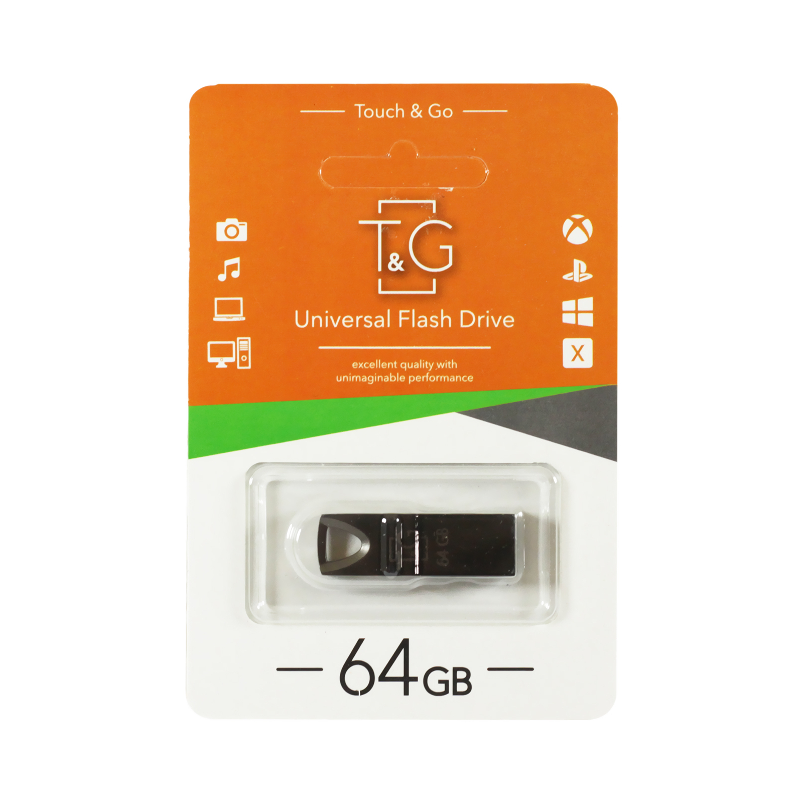 USB флеш накопитель T&G 64GB 117 Metal Series Black USB 2.0 (TG117BK-64G)