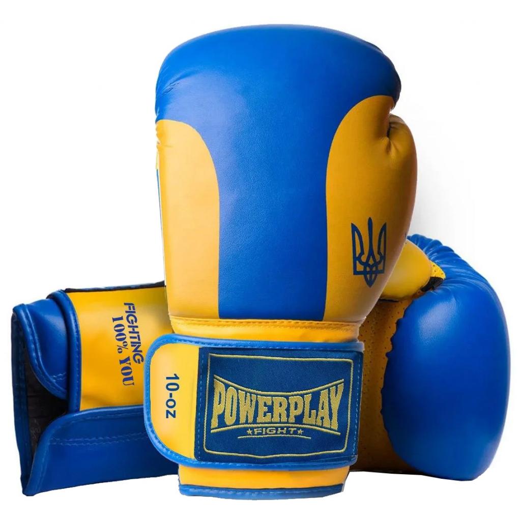 Боксерські рукавички PowerPlay 3021 Ukraine 12oz Blue/Yellow (PP_3021_12oz_Blue-Yellow)