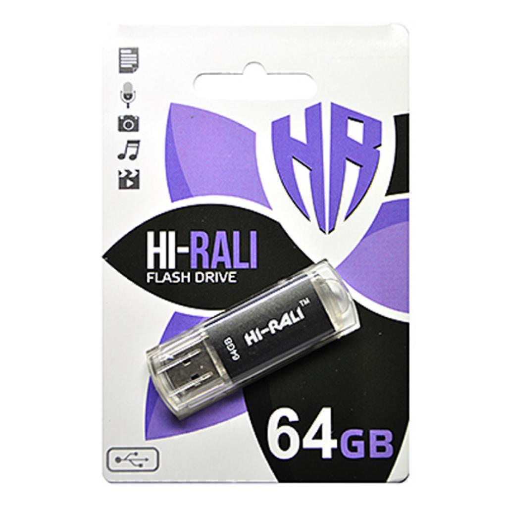USB флеш накопитель Hi-Rali 64GB Rocket Series Black USB 2.0 (HI-64GBVCBK)