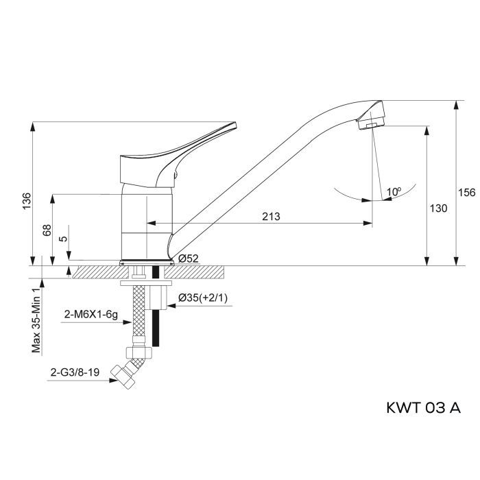 Смеситель Kernau KWT 03A BLACK METALLIC изображение 2