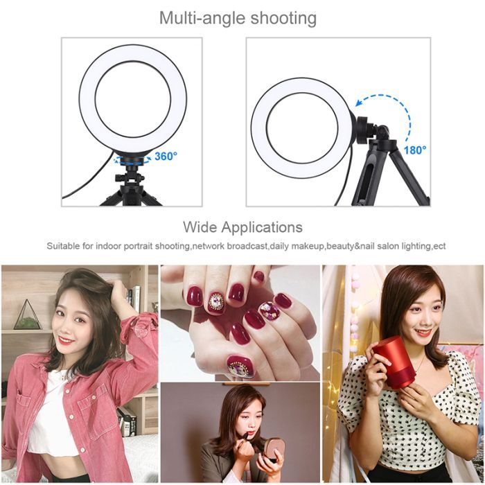Набор блогера Puluz Ring USB LED lamp PKT3059B 6.2" + table tripod (PKT3059B) изображение 3
