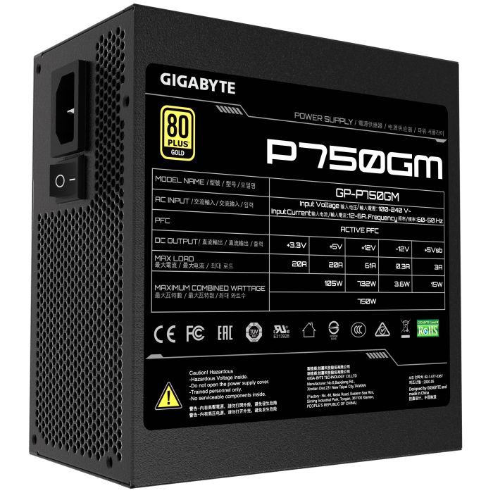Блок питания GIGABYTE 750W (GP-P750GM) изображение 2