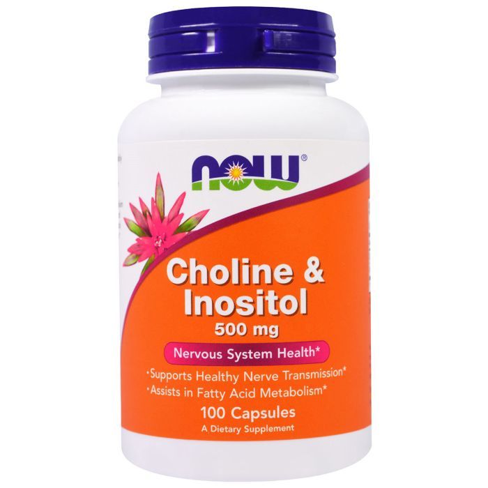 Витамин Now Foods Холин (В4) и Инозитол (В8), Choline & Inositol, 500 мг, 100 (NOW-00470)