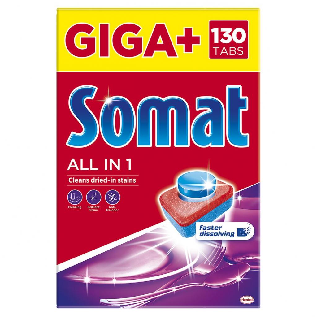 Таблетки для посудомоечных машин Somat All in 1 130 шт. (9000101356014)