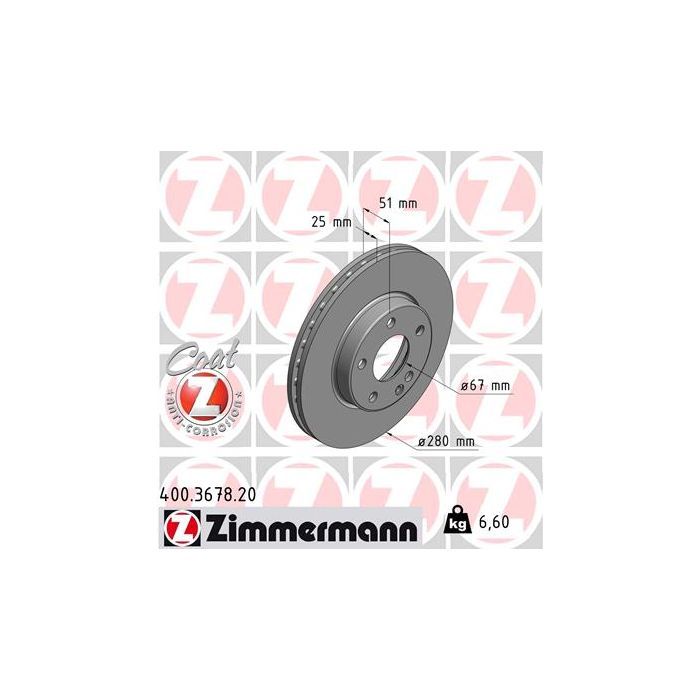 Тормозной диск ZIMMERMANN 400.3678.20