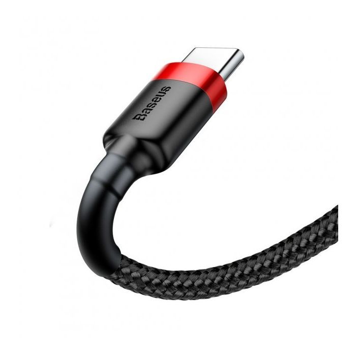 Дата кабель USB 2.0 AM to USB-C 2.0m 2A red-black Baseus (CATKLF-C91) изображение 2